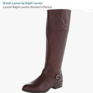 Lauren Wider Calf Leather Riding Style Boot